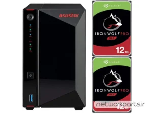 ذخیره ساز تحت شبکه (NAS) اسستور (Asustor) مدل AS5202T دارای 24TB (2x 12TB) هارد درایو و 2GB حافظه رم