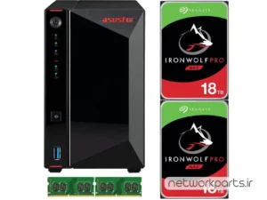 ذخیره ساز تحت شبکه (NAS) اسستور (Asustor) مدل AS5202T دارای 36TB هارد درایو و 8GB حافظه رم