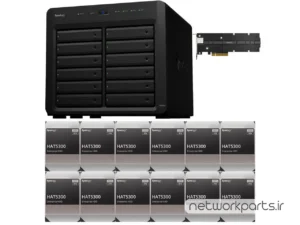 ذخیره ساز تحت شبکه (NAS) سینولوژی (Synology) مدل DS2422+ دارای 96TB (12x 8TB) هارد درایو و 4GB حافظه رم