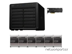 ذخیره ساز تحت شبکه (NAS) سینولوژی (Synology) مدل DS2422+ دارای 72TB (6x 12TB) هارد درایو و 4GB حافظه رم