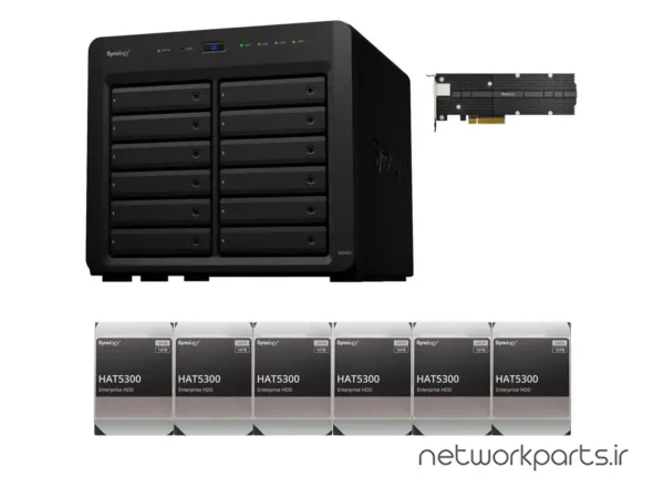 ذخیره ساز تحت شبکه (NAS) سینولوژی (Synology) مدل DS2422+ دارای 96TB (6x 16TB) هارد درایو و 4GB حافظه رم