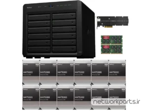 ذخیره ساز تحت شبکه (NAS) سینولوژی (Synology) مدل DS2422+ دارای 144TB (12x 12TB) هارد درایو و 8GB حافظه رم