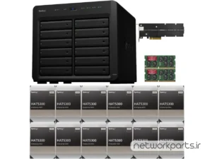 ذخیره ساز تحت شبکه (NAS) سینولوژی (Synology) مدل DS2422+ دارای 48TB (12x 4TB) هارد درایو و 32GB حافظه رم