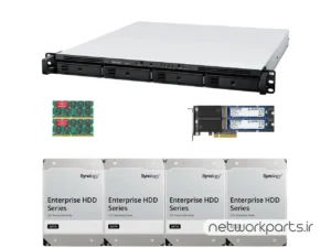 ذخیره ساز تحت شبکه (NAS) سینولوژی (Synology) مدل RS822+ دارای 72TB (4x 18TB) هارد درایو و 32GB حافظه رم