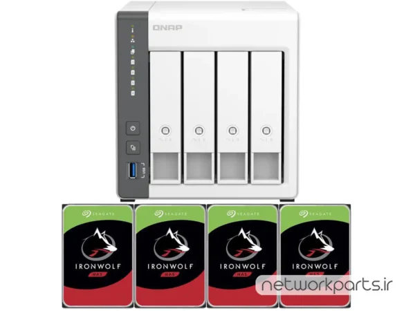 ذخیره ساز تحت شبکه (NAS) کیونپ (Qnap) مدل TS-433-4G دارای 12TB (4x 3TB) هارد درایو و 4GB حافظه رم