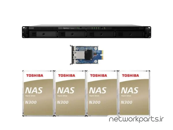 ذخیره ساز تحت شبکه (NAS) سینولوژی (Synology) مدل RS422+ دارای 40TB (4x 10TB) هارد درایو و 2GB حافظه رم