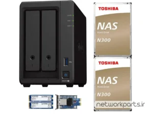 ذخیره ساز تحت شبکه (NAS) سینولوژی (Synology) مدل DS723+ دارای 12TB (2x 6TB) هارد درایو و 2GB حافظه رم