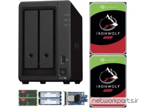 ذخیره ساز تحت شبکه (NAS) سینولوژی (Synology) مدل DS723+ دارای 12TB (2x 6TB) هارد درایو و 16GB حافظه رم
