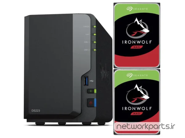 ذخیره ساز تحت شبکه (NAS) سینولوژی (Synology) مدل DS223 دارای 4TB (2x 2TB) هارد درایو