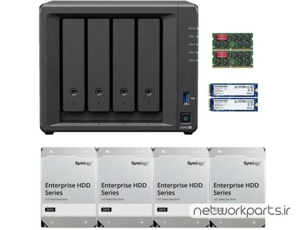 ذخیره ساز تحت شبکه (NAS) سینولوژی (Synology) مدل DS423+ دارای 48TB (4x 12TB) هارد درایو