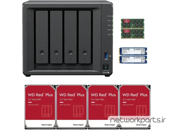 ذخیره ساز تحت شبکه (NAS) سینولوژی (Synology) مدل DS423+ دارای 24TB (4x 6TB) هارد درایو