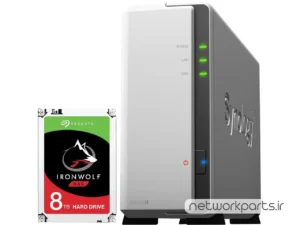 ذخیره ساز تحت شبکه (NAS) سینولوژی (Synology) مدل DS120J دارای 8TB هارد درایو و 512MB حافظه رم