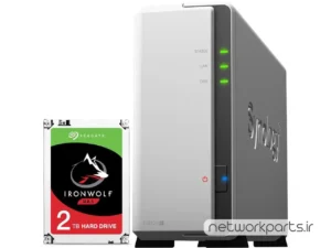 ذخیره ساز تحت شبکه (NAS) سینولوژی (Synology) مدل DS120J دارای 2TB هارد درایو و 512MB حافظه رم