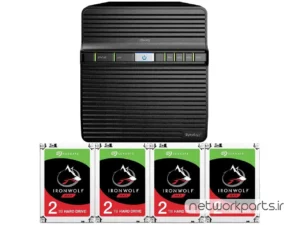 ذخیره ساز تحت شبکه (NAS) سینولوژی (Synology) مدل DS420J دارای 8TB (4x 2TB) هارد درایو و 1GB حافظه رم