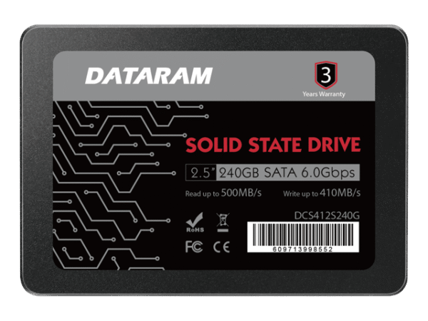 هارد درایو اس اس دی (SSD) دیتارم (Dataram) مدل DCS412s240G ظرفیت 240 گیگابایت فرم فاکتور 2.5 اینچ رابط SATA