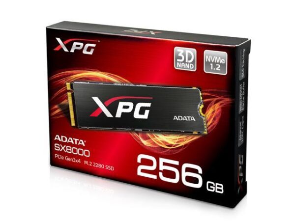 هارد درایو اس اس دی (SSD) ایکس پی جی (XPG) مدل ASX8000NPC-256GM-C ظرفیت 256 گیگابایت فرم فاکتور M.2-2280 رابط NVMe