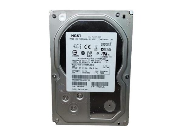 هارد دیسک درایو اینترنال اچ جی اس تی (HGST) مدل UltraStar-7K4000 ظرفیت 3 ترابایت سرعت 7200RPM رابط SAS