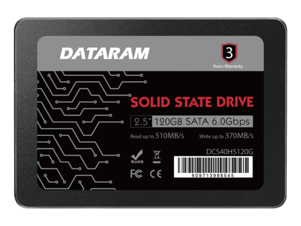 هارد درایو اس اس دی (SSD) دیتارم (Dataram) مدل SSD-DCXGCC-120G ظرفیت 120 گیگابایت فرم فاکتور 2.5 اینچ رابط SATA