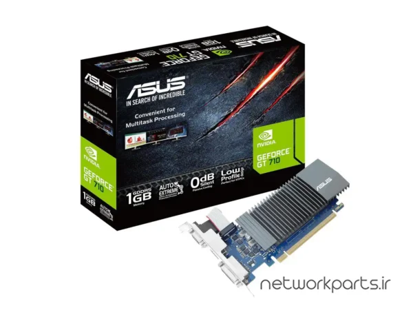 کارت گرافیکی ایسوس (ASUS) مدل 90YV0AL2-M0NA00 پردازنده گرافیکی GeForce-GT710 حافظه 1 گیگابایت نوع GDDR5