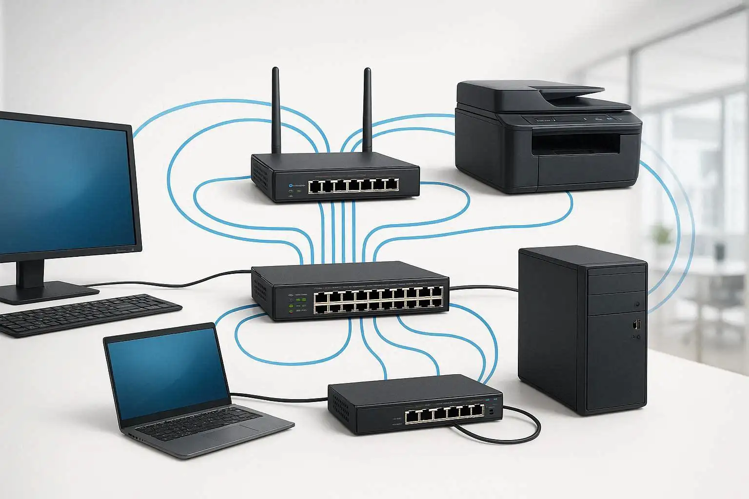 چگونه یک شبکه پایدار و امن راه_اندازی کنیم؟ - تصویر 3-تجهیزات شبکه